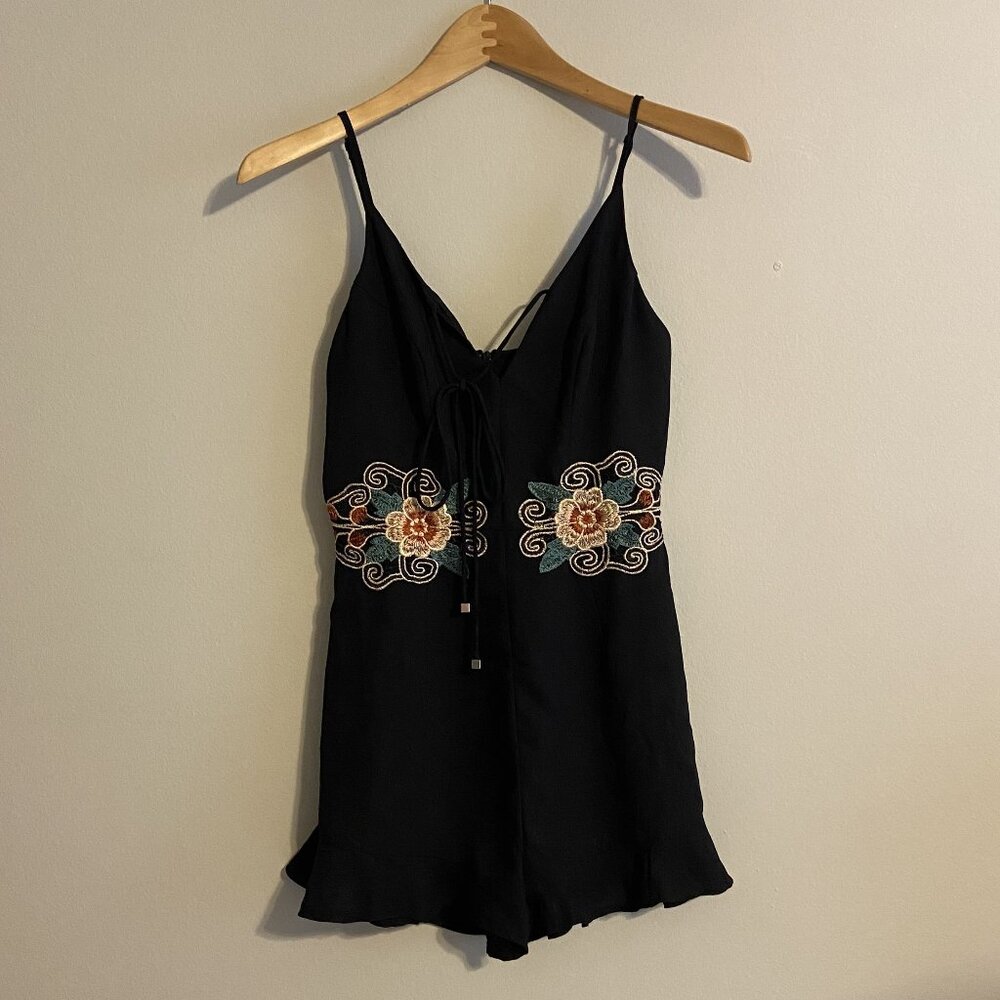 Black Floral Romper